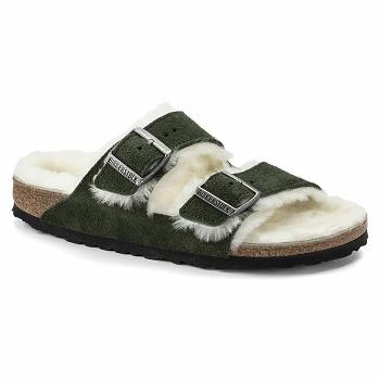 Birkenstock Shearling Ruskind Arizona Dame Olivengrøn | DK 81PJJ